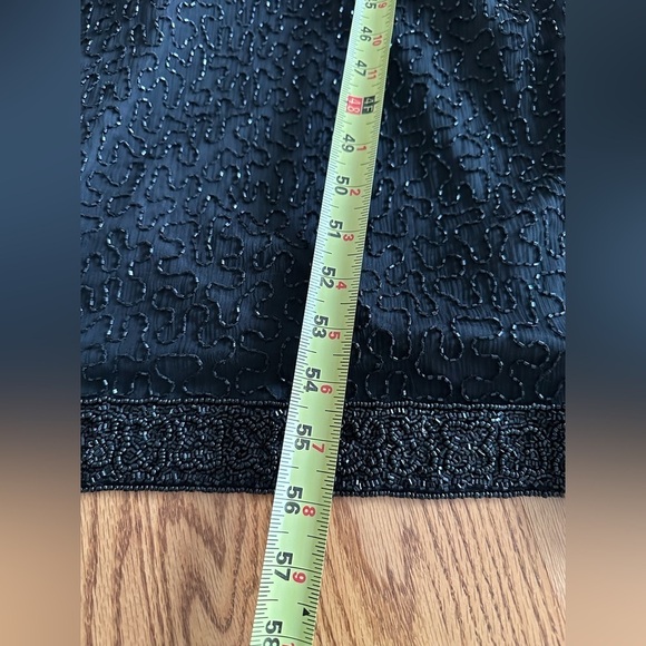 Lawrence Kager 100% Silk Embellished Sequined Dress  Back Slit Sz M Demure - Picture 11 of 15